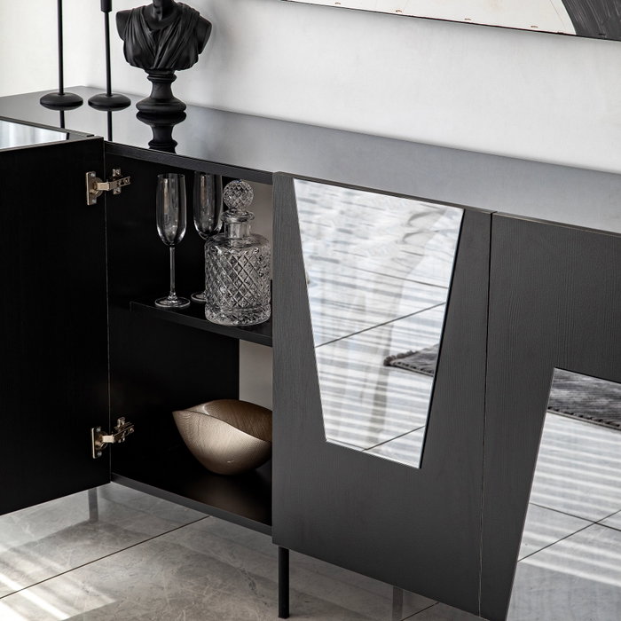 Hanah Home Venice Consola Negro y Fume